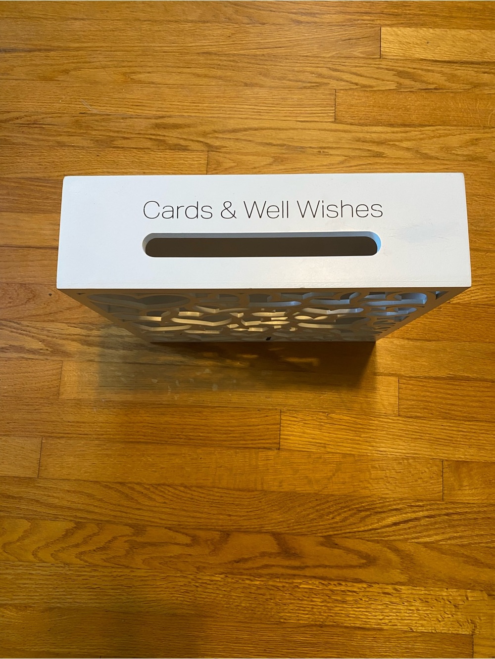 White 'Cards & Well Wishes' Decorative Card Box